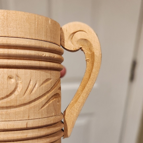 Handmade Wooden Carved Mug And Cup - Picture 4 of 6